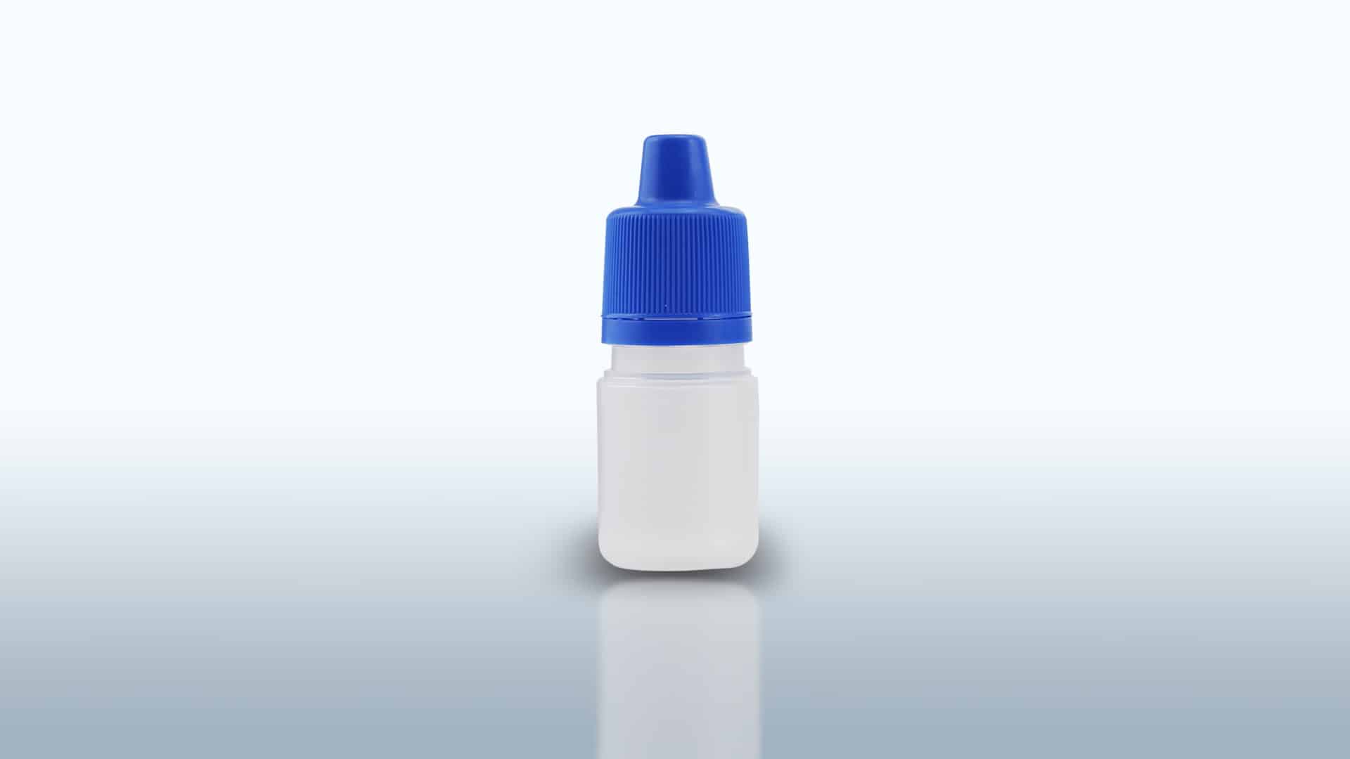 Packaging oftalmico composto da flacone LDPE, inserto contagocce, capsula con sigillo. Capacità flacone da ml 5 a ml 15.