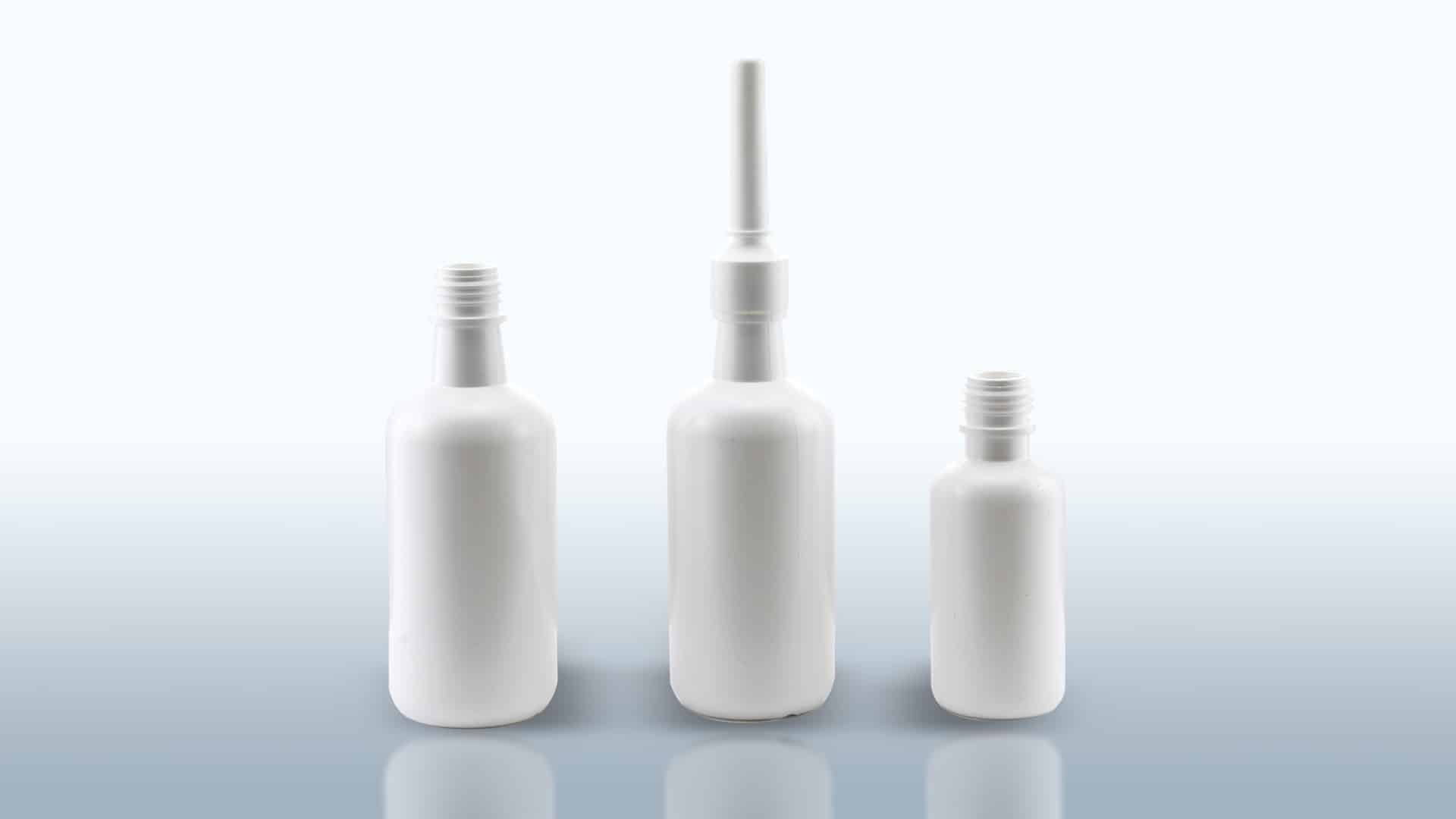 Flaconi LDPE per soluzioni rettali e vaginali. Capacità standard da ml 45 a ml 260. Flaconi disponibili con collo a vite o a pressione.