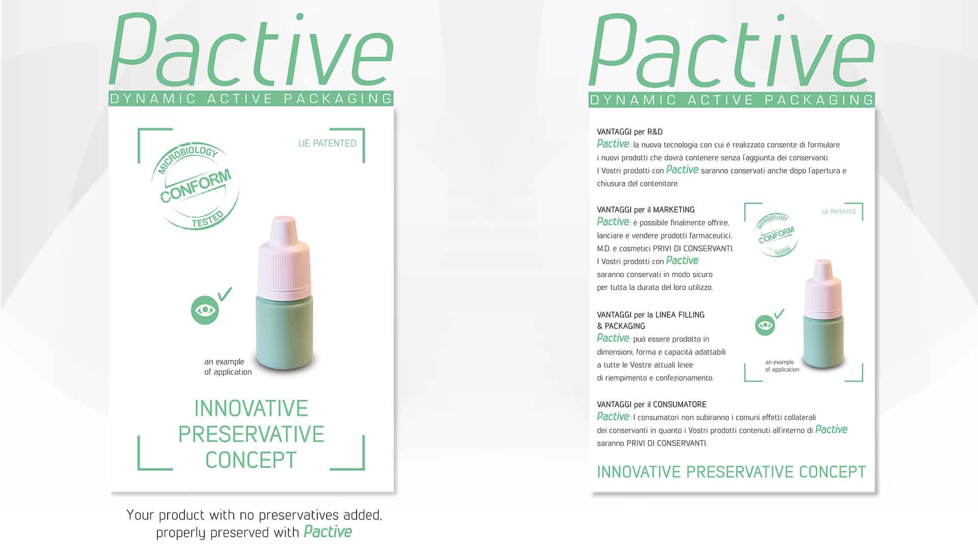 Innovative preservative concept di packaging primario.